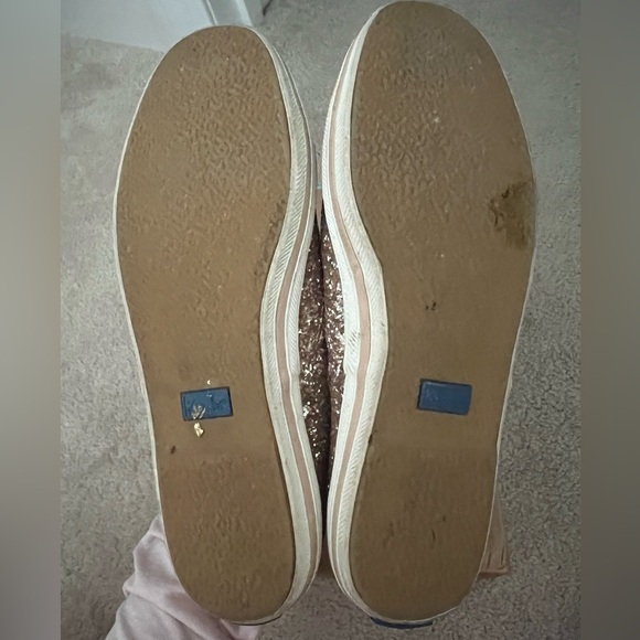 Kate Spade Keds Rose Gold Glitter Size 7 - Picture 2 of 4